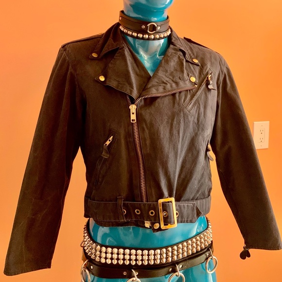 New wave/ Punk/ Goth/ 80’s Biker cotton-fabric jacket - Picture 6 of 12